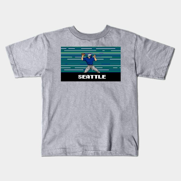 8-Bit Quarterback - Seattle Kids T-Shirt by The Pixel League